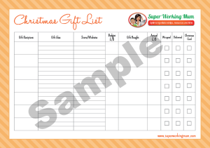 Get organised this Christmas with this printable